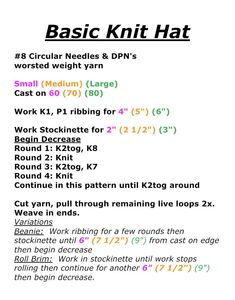 the basic instructions for knitting and crochet