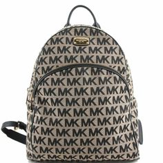 Michael Kors Leather Backpack With Adjustable Strap, Luxury Michael Kors Standard Backpack, Michael Kors Everyday Backpack With Gold-tone Hardware, Backpack Beige, Michael Kors Leather Backpack For On-the-go, Michael Kors Backpack With Zipper Closure For On-the-go, Michael Kors Fashion, Mk Logo, Beige Style