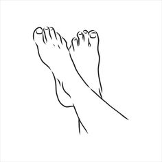 a drawing of two feet with their toes crossed