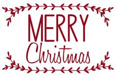 merry christmas lettering on a white background with red leaves and branches around the edges,