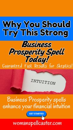 an advertisement with the words, why you should try this strong business spell to improve your financial