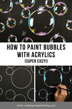 how to paint bubbles with acrylics super easy and fun art project for kids