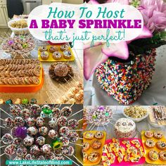 a baby sprinkle party with lots of treats