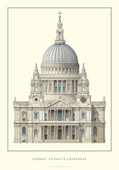 an architectural drawing of london's st paul's cathedral