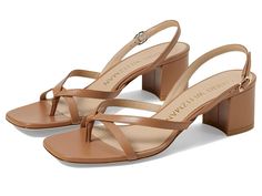 Stuart Weitzman Oasis Slingback Sandal - Women's Sandals : Tan : Step into pure comfort and elegant style by wearing the Stuart Weitzman Oasis Slingback Sandals. Crafted from a supple lamb leather upper with a cow leather lining, these sandals caress your feet with luxurious softness. The square toe silhouette and chunky block heels add a modern, on-trend look. Strut the streets in sophisticated fashion with these sleek slingbacks. Adjustable strap with buckle closure. Branding on the footbed. Leather outsole. Made in Spain. Measurements: Heel Height: 2 in Weight: 2 lbs 8 oz Product measurements were taken using size 7, width M. Please note that measurements may vary by size. Sophisticated Fashion, A Cow, Slingback Sandals, Chunky Block Heels, Slingback Sandal, Sophisticated Style, Women's Sandals, Stuart Weitzman, Cow Leather