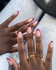 Red Almond French Tip Nails | Nail Inspo | nail ideas| nail designs| nails 2024 trends| nails acrylic| nail art| nails | valentines nails,valentines day nails,january nails,january nail designs,old money nails,unique acrylic nails,nail ideas,pink nails,winter nails,christmas nails,nail ideas,nails acrylic,valentines nails,valentines day nails,manicure at home | μαύρα νύχια,κοντά νύχια,εντυπωσιακά νύχια,unghii elegante,unghii simple,unghii scurte, French Red Almond Nails, Cherry Tip Nails, Red Tip Acrylic Nails Almond, Red Tips Almond Nails, Almond Nails Colored French Tip, Almond Burgundy French Tip Nails, Deep Red French Tip Nails Almond, French Tip Almond With Design, Red French Tip Manicure