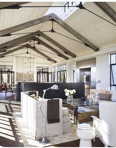 a living room filled with furniture and windows