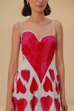 Dress Painting, Painted Hearts, Printed Dresses, Farm Rio, Dance Outfits, Elegant Dress, Colorful Fashion, How Can, Red Dress