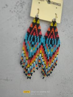 Unicorn Beaded Earrings, Christmas Beaded Earrings, Indigenous Earrings, Native American Beadwork Earrings, Garden Earrings, Seed Bead Jewelry Patterns, Native American Beaded Earrings, Beaded Earring, Native Beadwork