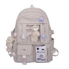 Multipocket High School Backpack - Cupcake Cute Backpacks For School, Japanese High School, High School Backpack, Cute School Bags, School Bag College, Kawaii Backpack, Girls Backpack, Girl Backpacks School, Backpack Decoration