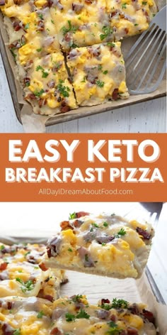 an easy keto breakfast pizza with cheese and bacon