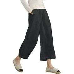 Description: Gender:Women, Woman, Ladies Lady, Female, Girls Style:Women Lounge Pants, Palazzo Trousers, Wide Leg Pant, Loose Casual Trousers, Beach Boho Cropped Pants, Elastic Waist Hippie Pant Pattern Type:Solid Color, Pockets Color:Army Green, Khaki, Deep Gray, White, Blue, Wine Red, Black (Optional) Size:S, M, L, XL, 2XL, 3XL (Follow the size chart to select please) Material:65%Cotton, 35%Polyester Waist:High Waist Length:Cropped Length Season:Spring, Summer, Autumn, Fall, Winter Occasions:C Cotton Linen Trousers, Casual Linen Pants, Cotton Casual Pants, Havana Nights, Cropped Pants Women, Cropped Wide Leg Pants, Casual Bottoms, Casual Wide Leg Pants, Linen Casual