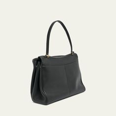 Balenciaga "Rodeo" top handle bag in smooth leather  Top handle with clochette tag  Fold-over flap top with turn-lock closure; side snap closures  Exterior, two slip pockets  Divided interior  Approx. 11.8"H x 15.8"W x 5.1"D Wipe clean Made in Italy Classic Everyday Flap Bag With Detachable Handle, Classic Flap Bag With Detachable Handle For Everyday Use, Timeless Office Satchel With Turn-lock Closure, Timeless Satchel With Turn-lock Closure And Double Handle, Timeless Shoulder Bag With Detachable Strap And Double Handle, Timeless Formal Shoulder Bag With Double Handle, Timeless Formal Shoulder Bag With Detachable Strap, Classic Satchel Shoulder Bag With Detachable Handle, Elegant Satchel With Turn-lock Closure And Top Handle