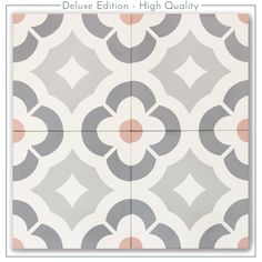 an image of a tile pattern that looks like it has been painted in grey and pink