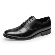 Introducing our exquisite Luxury Leather Elegance Oxford Dress Shoes, crafted with the finest materials to elevate your style game. Made with genuine cow leather, the upper material exudes sophistication and durability, ensuring long-lasting wear. The insole material, crafted from luxurious pigskin, provides ultimate comfort and cushioning for your feet, making every step a pleasure. The lining of these Oxford dress shoes is also made from genuine pigskin leather, adding a touch of elegance and Goodyear Welted Lace-up Business Shoes, Classic Closed Toe Lace-up Shoes With Textured Sole, Fitted Leather Shoes With Rubber Sole For Office, Semi-formal Fitted Leather Shoes With Round Toe, Business Casual Leather Cap Toe Shoes With Removable Insole, Oxford Dress Shoes With Removable Insole For Business, Fitted Snip Toe Dress Shoes For Office, Fitted Dress Shoes With Rubber Sole For Office, Formal Wingtip Leather Shoes With Removable Insole