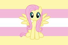 the pinkie pony is sitting in front of a striped background with white and pink stripes