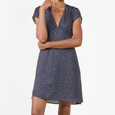 Nwt Outerknown Juniper Flask Mini Dress Size Small Color Is Indigo Mariquita = Black With Multi Color Floral Print Casual V-neck Lined Mini Dress, Casual Ditsy Floral Print Mini Dress For Date Night, Casual V-neck Dress With Ditsy Floral Print, Casual Viscose Mini Dress For Daywear, Floral Print V-neck Mini Dress For Work, Floral V-neck Mini Dress For Workwear, Casual Fitted Viscose Dress, Casual Viscose Midi Dress For Date Night, Casual Ditsy Floral Print Mini Dress