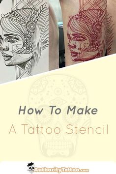 some tattoos that are on someone's arm and the words how to make a tattoo stencil