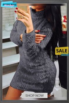 Women's Sweater Dress Winter Dress Party Dressblue Pink Dark Gray Black Long Sleeve Pure Color Feather Winter Fall Turtleneck Stylish Casual S M L Xl Xxl Sheath Dress Dubai Women Fashion, Fall Turtleneck, Winter Sweater Dresses, Pink Turtleneck Sweater, Dresses Autumn, Long Sleeve Turtleneck Dress, Winter Turtleneck, Bodycon Outfits, Knitted Bodycon Dress