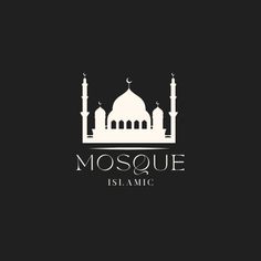 the logo for mosque islamic, which is located on top of a building with two minas