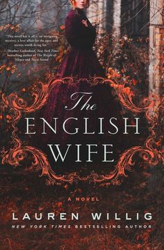 the english wife by lauren willig book cover with an image of a woman in a red dress