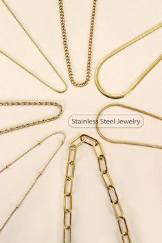 Hypoallergenic Necklace, Layered Chain Necklace, Gold Necklace Simple, Sunglass Chain, Layered Chains, Hair Accessories Jewelry, Accessories Necklace, Box Chain, Stainless Steel Necklace