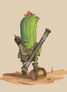 Cactus soldier Enemy Character, Tabasco Sauce, Character Design Sketches, Desert Cactus, Game Character Design, Creature Concept Art, Creature Concept, Fantasy Illustration