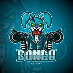 mascota del conejito de pascua sosteniendo un arma. diseño de logotipo deportivo Logo Design Infinity, Logos Nike, Esport Logo Design, Illustrator Tutorials Logo, Logo Design Inspiration Graphics, Logos Retro, Esports Logo, Game Logo Design, Portfolio Book