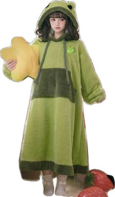 Winter Fleece Sleepwear, Winter Fleece Long Sleeve Sleepwear, Winter Fleece Sleepwear With Long Sleeves, Green Long Sleeve Sleepwear For Fall, Hooded Sleepwear For Fall, Casual Hooded Sleepwear For Fall, Green Hooded Outerwear For Loungewear, Hooded Green Outerwear For Loungewear, Winter Long Sleeve Sleepwear