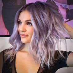 Cool Toned Hair, Cool Tone Hair Colors, Silver Lavender Hair, Purple Blonde Hair, Hair Colors For Blue Eyes, Toned Hair, Lilac Hair, Lavender Hair, Midlength Haircuts