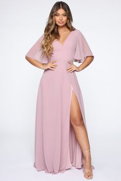 Maxi Dress Short, Mauve Dress, Satin Bridesmaid Dresses, Dress Short Sleeve, Chiffon Maxi, Satin Maxi Dress, Chiffon Maxi Dress, Long Bridesmaid Dresses, Curve Dresses