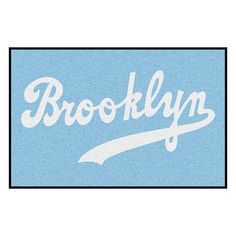 the word brooklyn on a blue background