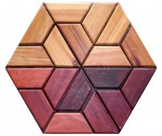 an image of a wooden cube that looks like hexagons on the surface