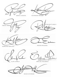 the signatures of many famous people