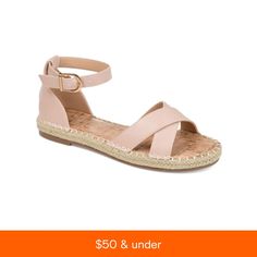 in stock Stacked Heel Sandal, Espadrilles Platform, Espadrille Sandals, Blue Sandals, Journee Collection, Flat Espadrilles, Toe Sandals, Slingback Sandal, Flat Espadrille