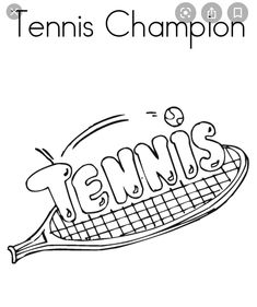 tennis coloring page with the word tennis on it