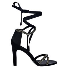 Tom Ford for Gucci Heels Brand New Size: 8.5 * Swarovski Crystal Toe & Ankle * Satin Footbed * Satin Tie Ankle Straps * Black Satin Covered Heel * 4" Heel * With Box * Heel Zips up the Back Tom Ford Heels, Designer Shoes Gucci, Black Satin Shoes, Tom Ford For Gucci, Chic High Heels, Big Shoes, Strap High Heels, Gucci Heels, Black Leather Mules