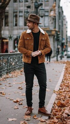 brunch outfits guys Brown Sherpa Jacket Outfit Men, Brown Denim Jacket Outfit Men, Brown Jacket Men Outfit, Brown Corduroy Jacket Outfit Men, Brown Denim Jacket Outfit, Casual Outfits Jacket, Man Winter Outfit, Brown Jacket Outfit Men, Tan Jacket Outfit