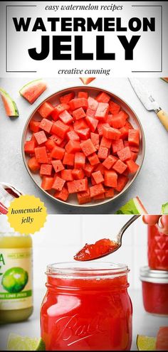 watermelon jello recipe in a mason jar