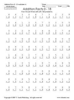 the addition fact worksheet is shown with numbers and fractions on each side