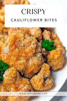 Crispy cauliflower bites are a tasty alternative to chicken wings. Toss the bite-sized snack in your favorite sauce for a delicious side dish or appetizer. Cauliflower Appetizer Recipes, Crispy Cauliflower Bites, Veggie Bites, Crispy Cauliflower, Cauliflower Wings, Cauliflower Bites, Creative Desserts, Buffalo Wings