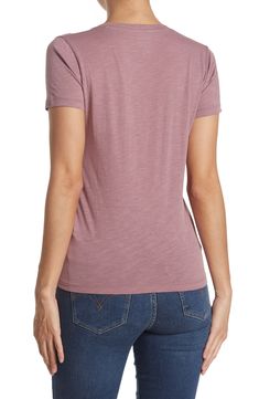 Pair this classic short sleeve V-neck t-shirt with your favorite shorts or jeans for everyday style.Fit: this style fits true to size.- V-neck- Short sleeves- Slips on over head- Solid color- Slub knit construction- Approx. 24" length (size M)- Approx. 25.5" length (plus size 2XL)- Imported Machine wash 100% cotton Casual V-neck T-shirt For Gatherings, Soft-washed V-neck T-shirt For Summer, Madewell, V Neck T Shirt, Everyday Fashion, Short Sleeves, Nordstrom, V Neck, Plus Size