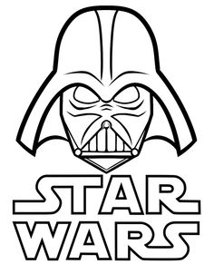 the star wars logo with darth vader's face in black and white