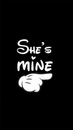 she's mine sticker on a black background