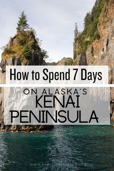 Rocks jutting out of the water’s outside of Seward, Alaska. Alaska Kenai Peninsula, Kenai Peninsula Alaska, Kenai Alaska, Trip To Alaska, Alaska Map, Seward Alaska