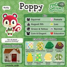 an animal crossing card with different items on it