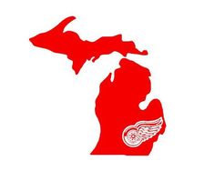 the detroit red wings logo is shown on a white background