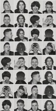 an old black and white photo shows many different people with their faces in various poses