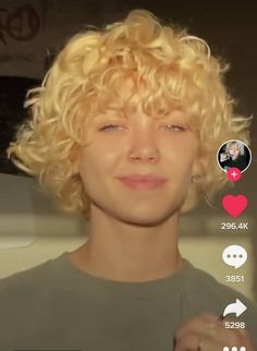 Short Punk Hairstyles For Curly Hair, 80s Perm Short, Short Fluffy Blonde Hair, Short Curly Shag Haircut, Short Curly Hair Blonde, Short Curly Wolf Cut, Short Curly Blonde Hair, Curly Hair White Girl, Short Curly Blonde