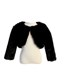 7914_5_5.jpg?0 Black Winter Party Shrug, Winter Party Black Shrug, Chic Black Winter Shrug, Elegant Black Winter Shrug, Faux Fur Bolero, Fur Bolero, Top Kids, Bolero Jacket, Black Features